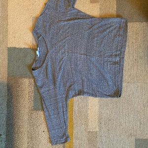 Blue quarter length crop top shirt